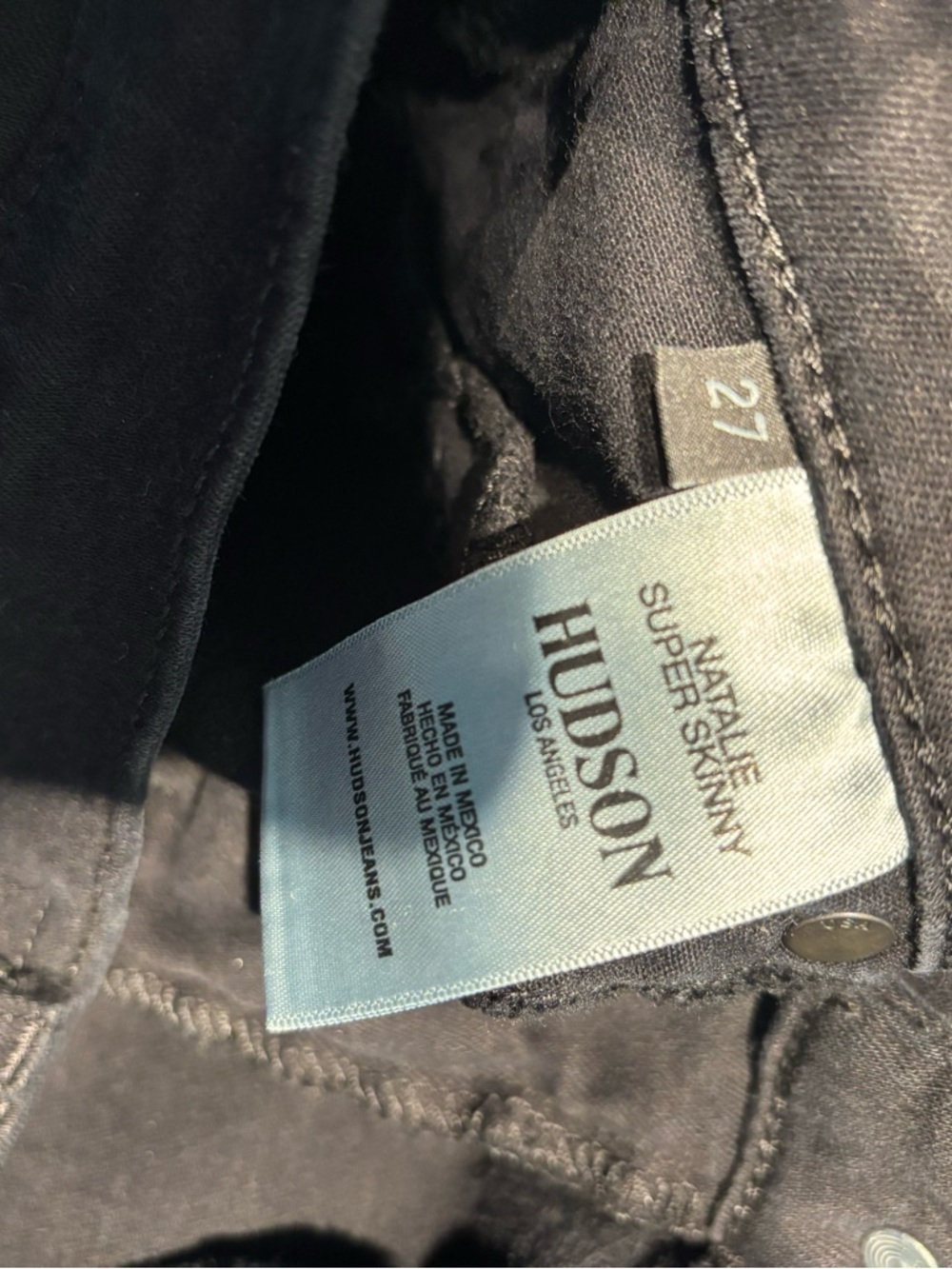 Hudson Jeans Black Super Skinny Natalie High-Rise Jeans - Picture 4 of 4
